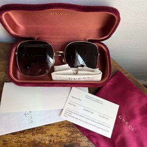Authentic Genuine Gucci Square Horse-bit Sunglasses